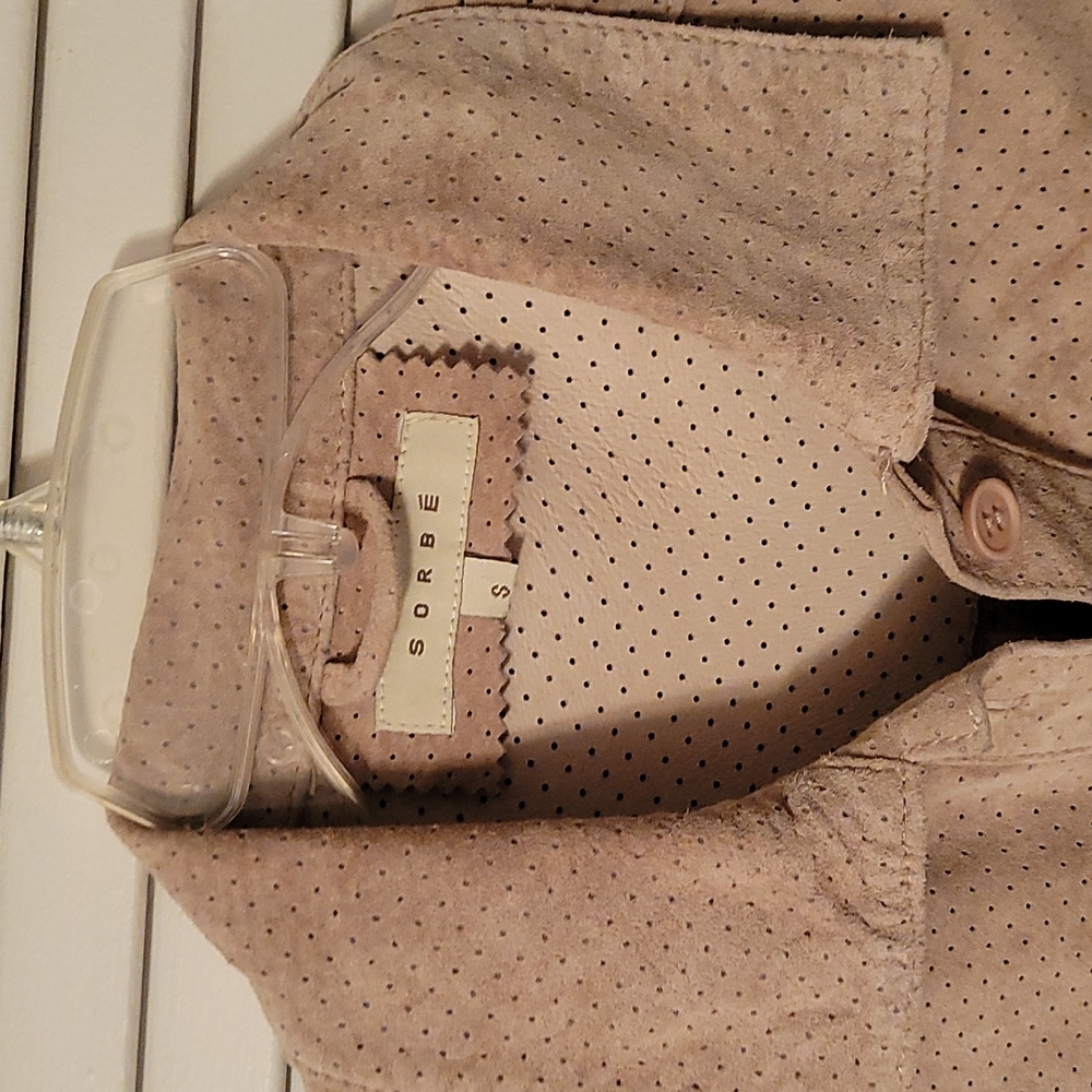 Suede Shirt Jacket Sz Small Washable SORBE - Picture 4 of 8